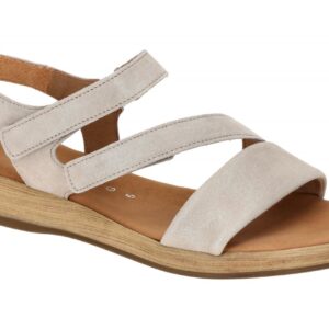 Gabor 62.733.14 Damen Sandalette Grau Muschel Keilabsatz Riemchen Sandale