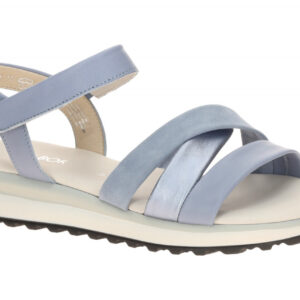 Gabor 82.844 Damen Sandalette blau mix wei? Klettverschluss PU Sohle flexibel