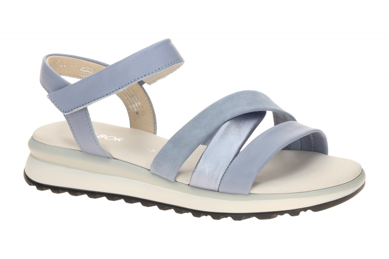 Gabor 82.844 Damen Sandalette blau mix wei? Klettverschluss PU Sohle flexibel 1 Gabor 82.844 Damen Sandalette blau mix wei? Klettverschluss PU Sohle flexibel