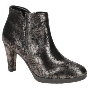 Gabor Damen Stiefeletten 35.890.69 in Schwarz / Altsilber - Echtleder, Rei?ve...