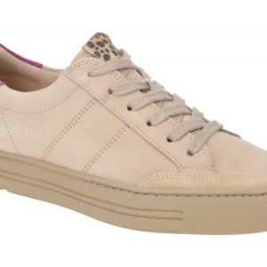 Paul Green Damen Sneaker 5114-13x Beige Antelope/Cyclam Leo-Muster Frottee-Fu...