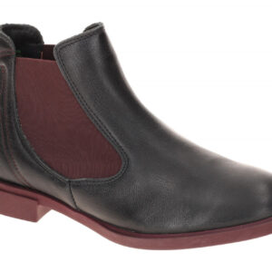 Think 1195 Damen Stiefeletten Schwarz Echtleder Chelsea-Boots
