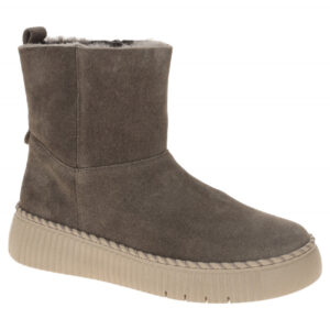 Gabor 73.542 Damen Stiefeletten Grau Mohair Lammfell Keilabsatz Bequeme Schuhe