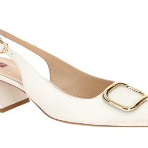 H?gl 4623 1200 Wei?e Damenschuhe Jennifer Sling Pumps Echtleder Blockabsatz