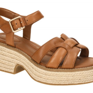 Clarks 26181251 4 Coledale Strap Damen Sandalette Braun Tan Plateau Sandale