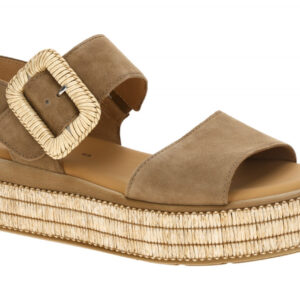 Gabor Damen Sandalette 84.562 - Braun Peanut Echtleder Riemchensandale