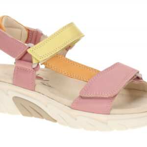 Gabor 86.833 Sandale Damen ROLLINGSOFT pink apricot yellow Keilabsatz Gummi-P...