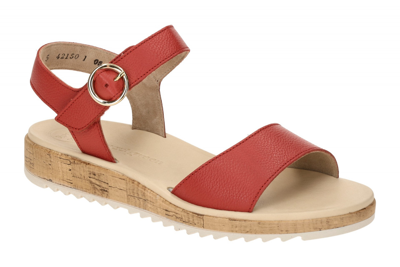 Paul Green Damen Sandalette 7134-04 Rot Salsa Echtleder Keilabsatz 1,5cm 1 Paul Green Damen Sandalette 7134-04 Rot Salsa Echtleder Keilabsatz 1,5cm