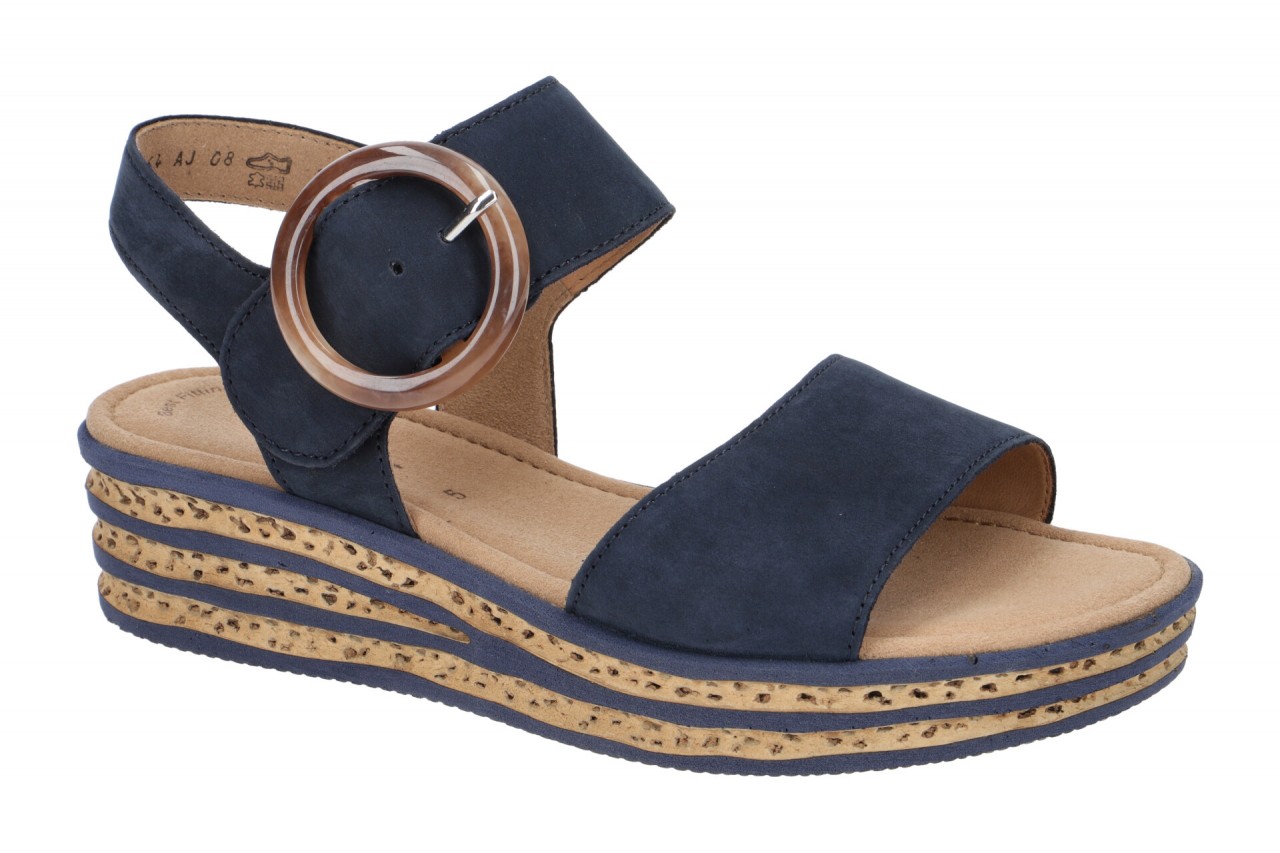 Gabor 84.550 - Damen Sandalette Riemchen Blau Marine Keilabsatz flexibel 1 Gabor 84.550 - Damen Sandalette Riemchen Blau Marine Keilabsatz flexibel