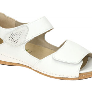 Waldl?ufer Damen Sandale 342H80 HELIETT Wei? OrthoTritt Klett PU Keilabsatz