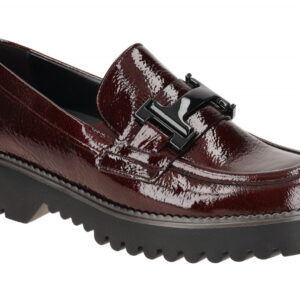 Gabor 72.452 - Damen Slipper Halbschuhe in burgund (schwarz Lack) mit robuste...