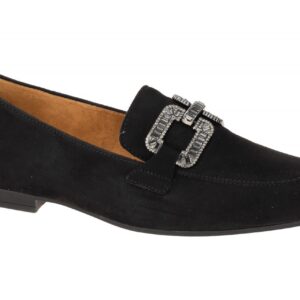 Gabor 65.210.17 Damenschuhe Slipper Halbschuhe Schwarz Altsilber Echtleder Ra...