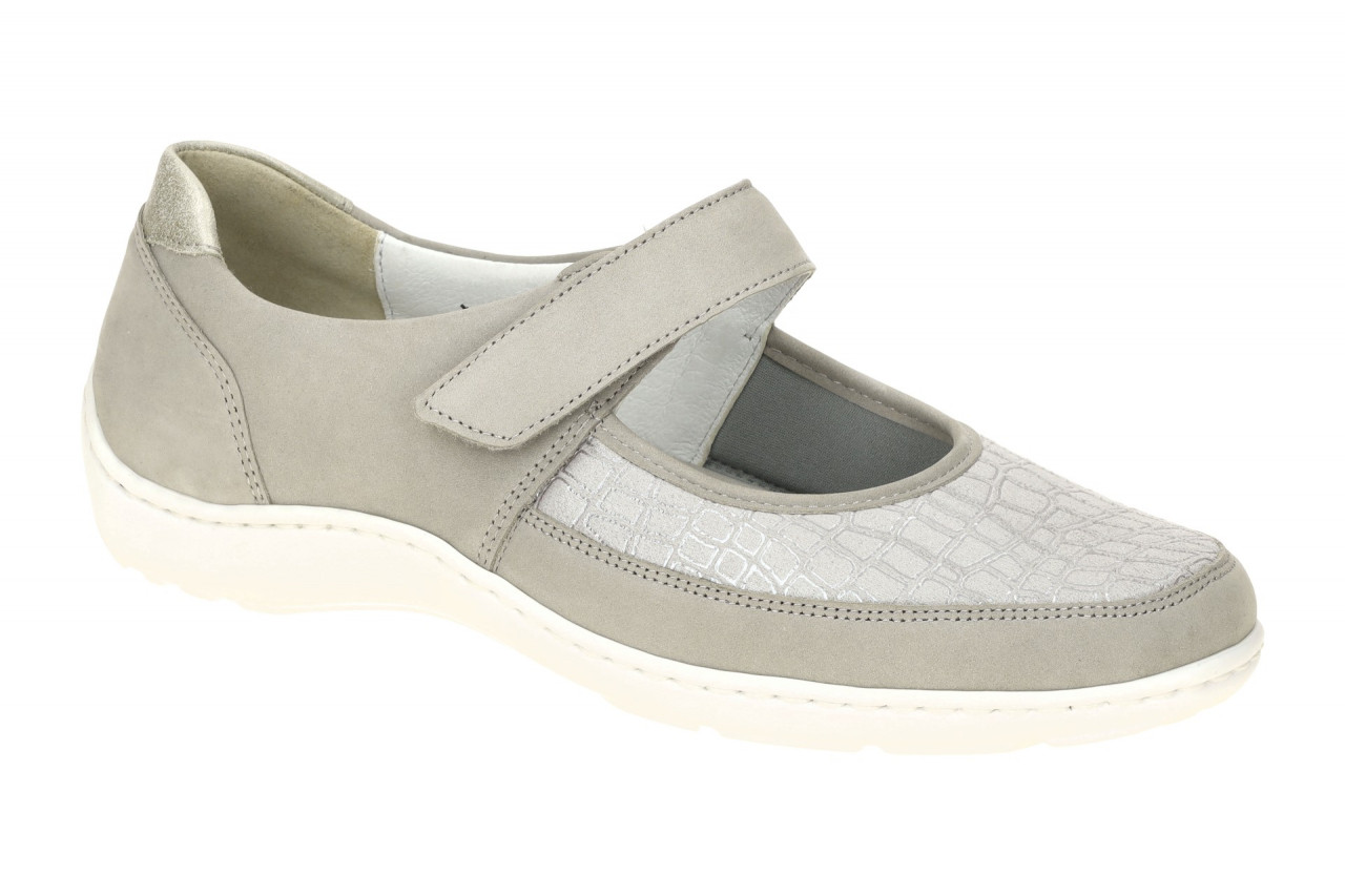 Waldl?ufer 496H33 HENNI Damenschuhe OrthoTritt Ballerina Grau - stein/silber 1 Waldl?ufer 496H33 HENNI Damenschuhe OrthoTritt Ballerina Grau - stein/silber