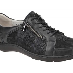 Waldl?ufer 496042 HENNI Damen Schn?r-Halbschuh schwarz - bequem, Leder, Wechs...