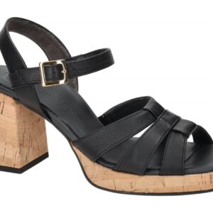 Paul Green Damen Sandalette 6073-02x Schwarz Glattleder Plateau RiemchenSandale