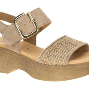 Gabor 84.526.44 Damen Sandalette Beige Sand Plateau Riemchen Sandalen