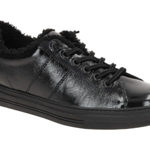 Paul Green Damen Slipper 5445-00 schwarz gl?nzend Winter Warmfutter Gummisohle