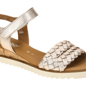 Gabor 82.759.89 Damen Sandalette Beige Puder Keilabsatz aus nachhaltigem Kork