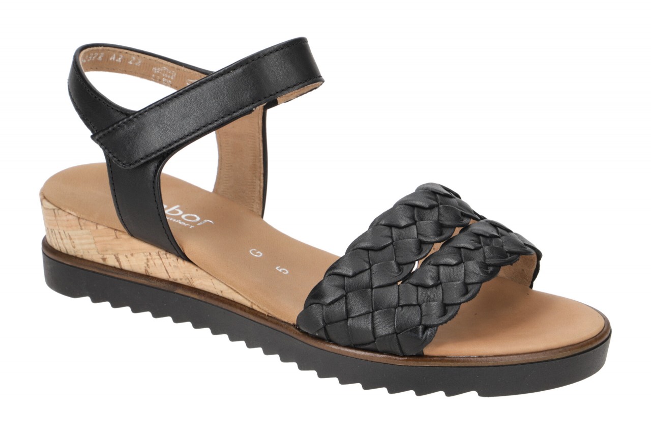 Gabor 82.759.27 Damen Sandalette Schwarz Kork Wedge Keilabsatz 2,5cm 1 Gabor 82.759.27 Damen Sandalette Schwarz Kork Wedge Keilabsatz 2,5cm