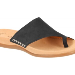 Gabor 03.700 - Damen Pantoletten dark blue Nubuck Keilabsatz 1cm