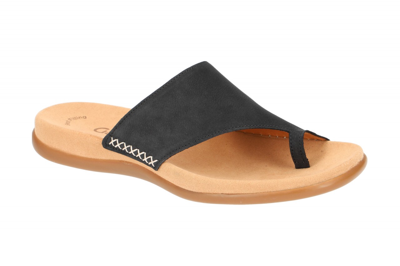 Gabor 03.700 - Damen Pantoletten dark blue Nubuck Keilabsatz 1cm 1 Gabor 03.700 - Damen Pantoletten dark blue Nubuck Keilabsatz 1cm