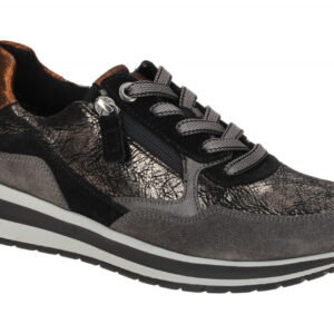 Gabor 76.318 Dunkelgrau Schwarze Halbschuhe Sneaker - Echtleder OptiFit