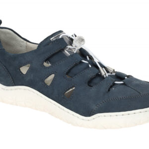Waldl?ufer 612006 K-MILENA Damen Slipper Blau Jeans Bequeme Halbschuhe