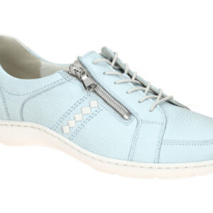Waldl?ufer 496054 HENNI Damenschuhe bequeme Schn?r-Halbschuhe in Blau/Wei?
