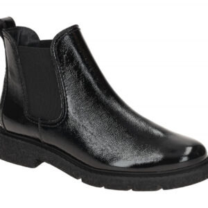 Paul Green Damen Stiefeletten 8258-01 Schwarz (black) Lackleder Chelsea-Boots