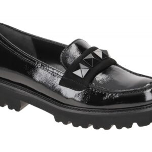 Gabor 35.243.97 Damen Slipper schwarz Lackleder Plateau 2cm