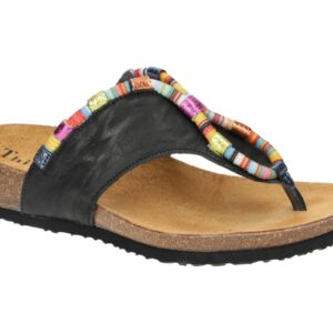 Think 3-000211-0000 Julia Pantoletten Schwarz sz Wedge Absatz Echtleder Komfo...
