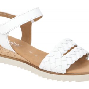 Gabor 82.759.50 Damen Sandalette Wei? Echtleder Klettverschluss Keilabsatz