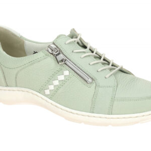 Waldl?ufer 496054 HENNI Damenschuhe Gr?n-Weiss bequeme Schn?r-Halbschuhe