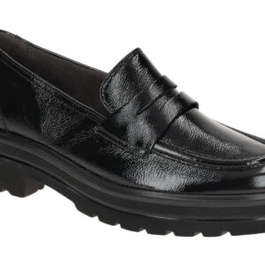 Paul Green Damen Plateau Loafer 2961-01 Schwarz Gl?nzend Lack Leder Super Sof...