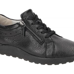 Waldl?ufer 778004 H-ALINA Damen Schn?r-Halbschuhe Schwarz Glattleder bequem