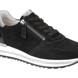 Gabor 06.528.87 Damenschuhe Halbschuhe Sneaker Schwarz/Grau Velour Komfort