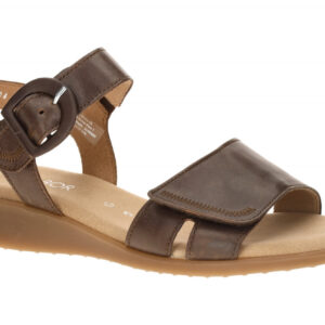 Gabor 82.802 Damen Sandalette sattelbraun Echtleder Keilabsatz