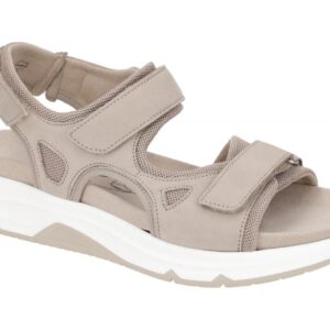 Gabor 86.889.43 Damen Sandale RollingsSoft Grau Leinen Wedge Keilabsatz Klett...