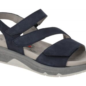 Gabor 46.882.36 Damen Sandale ROLLINGSOFT Blau Nubuk Klett Gummisohle