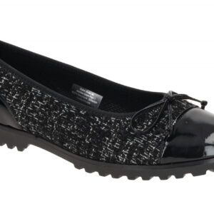 Gabor Damen Ballerinas 74.100.47 Schwarz Glitzer Slipper Fu?bett aus Echtleder