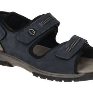 Waldl?ufer 372002 Herren Sandale HARALD Marine Leder Wechselfu?bett bequem fl...