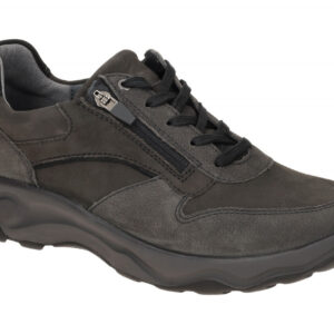 Waldl?ufer 718006 H-MAX Herren Schn?r Halbschuhe Grau Schwarz Echtleder Luftp...
