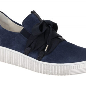 Gabor 83.333.16 Damen Slipper marineblau + wei? grau Used-Look Echtleder Komf...