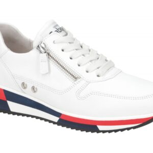 Gabor Damen Halbschuhe 83.390.21 Wei? Marine Echtleder Sneaker mit herausnehm...