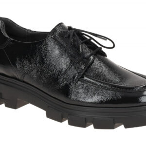 Paul Green Damen Plateau Halbschuhe 1172-02 Schwarz Lack Leder Footbed Blocka...