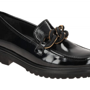 Gabor 52.554.97 elegante Slipper Halbschuhe Schwarz Deko-Kette Echtleder
