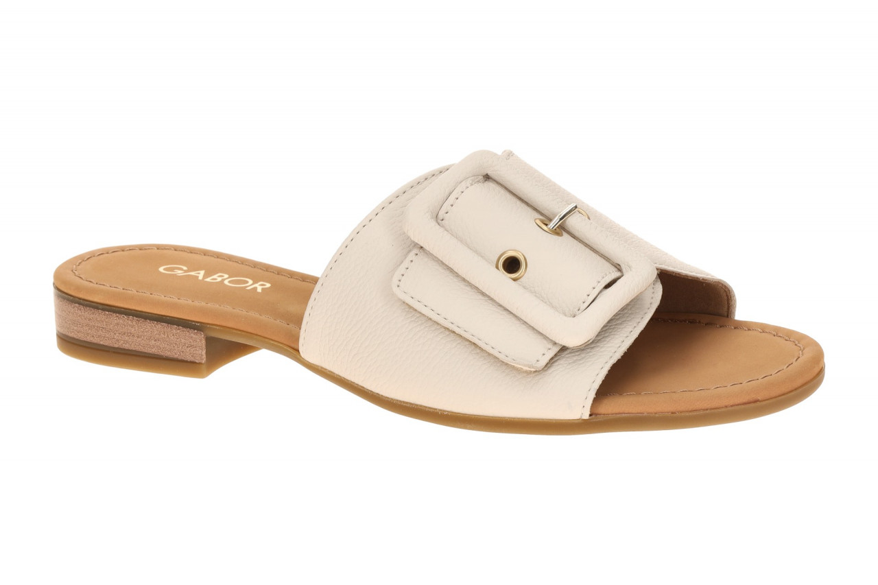 Gabor 82.791 Damen Pantoletten Beige Gold Glattleder Fu?bett 2cm Absatz 1 Gabor 82.791 Damen Pantoletten Beige Gold Glattleder Fu?bett 2cm Absatz