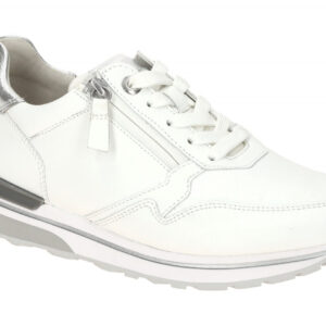 Gabor 66.347.51 FLORENZ Damen Halbschuhe Wei? Silber Bequem mit OptiFit Fu?bett