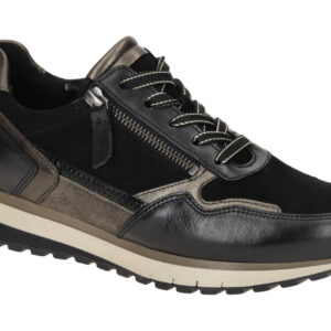 Gabor 76.378.37 Turin Damenschuhe Halbschuhe Sneaker schwarz/mohair/smog OptiFit
