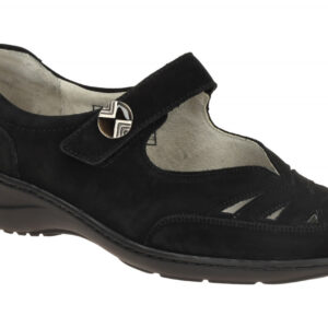 Waldl?ufer 607309-191-001 KYA Damenschuhe Ballerina Mary Jane schwarz Echtled...